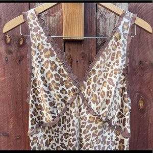 I MAGNIN animal print cheetah gown slip dress